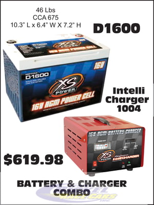 XS Power 16 Volt Battery D1600 &1004 INTELLI Charge COMBO