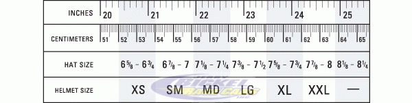 Simpson Ghost Bandit Size Chart